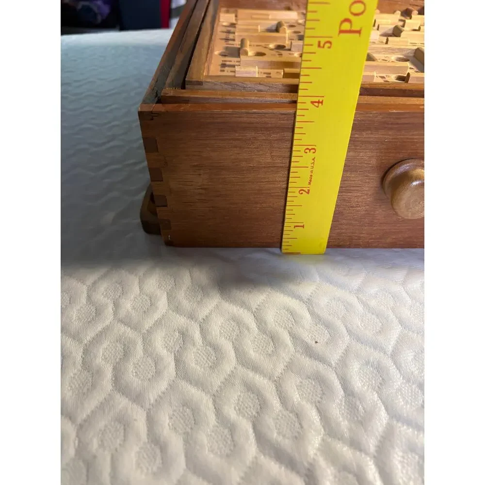 Vintage Wooden Labyrinth Tilt Maze Game 60 Hole Marble Skill Puzzle Wood